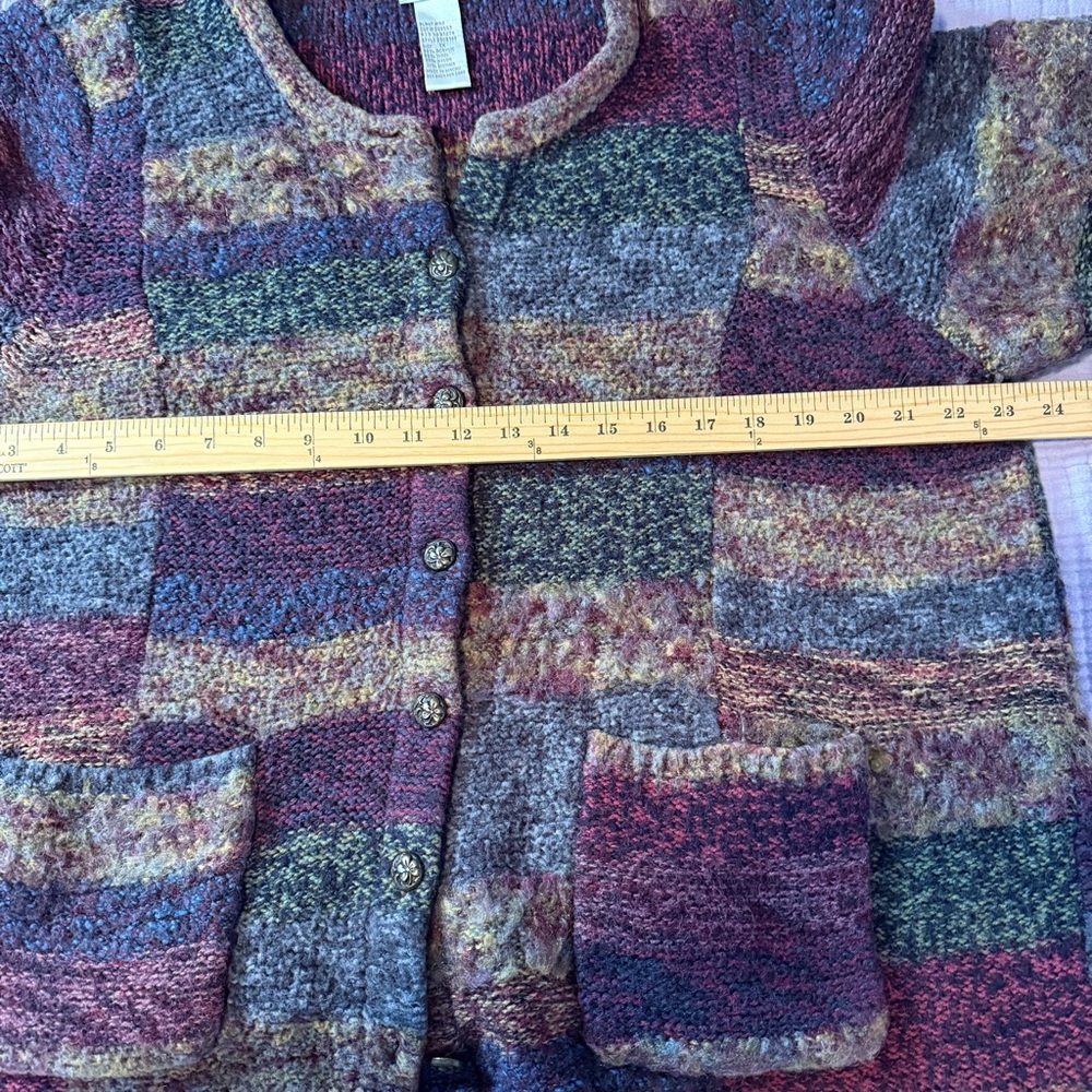 Koret beautiful vintage patchwork button up cardi… - image 8